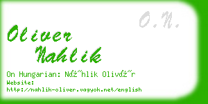 oliver nahlik business card